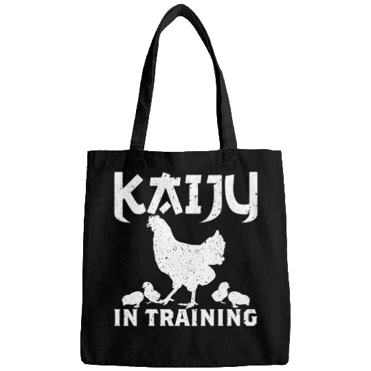 Chicken Lover Funny Kaiju Chicken Japanese Monster Kaiju in Training Bags