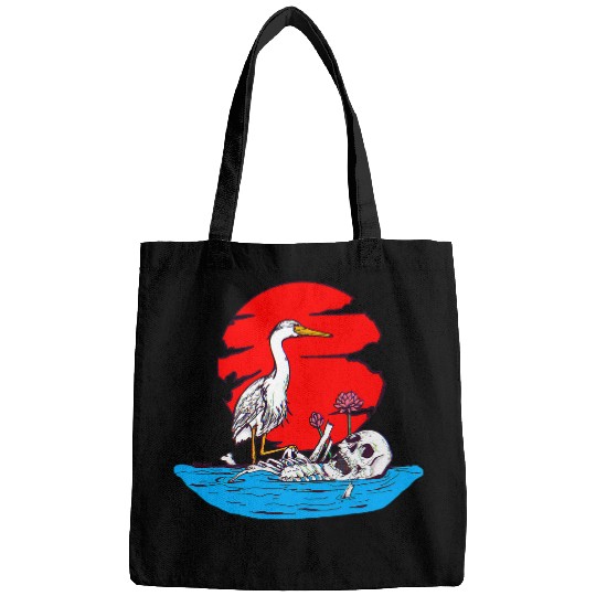 vintages Skeletons and Heron Tattoo Bags