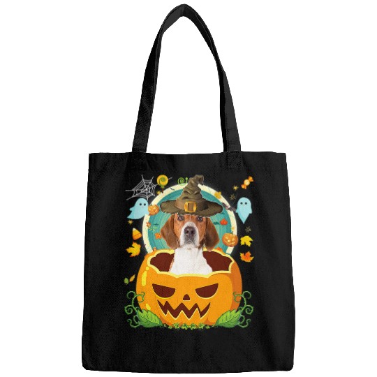 Happy Halloween Pumpkin American Foxhound Dog Witch Cute Hat 3 Bags