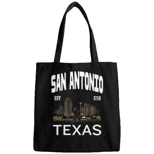 San Antonio Texas EST 1718Skyline Alamo River Walk Bags