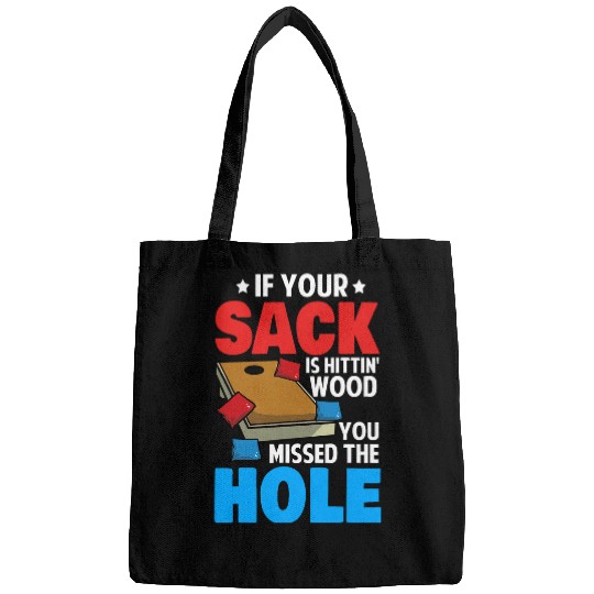 Lacrosse Gift Funny Cornhole Sack Is Hittin Wood You Missed The Hole Bags