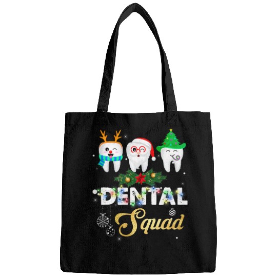 Funny dentists Christmas Dental Squad Outfit xmass Lights Cute Bags
