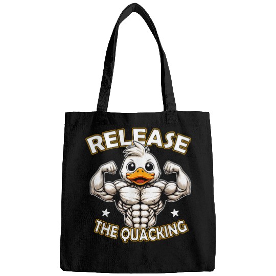 Duck Pet Pun Release The Quacking Muscle Duck Workout Gym Bags