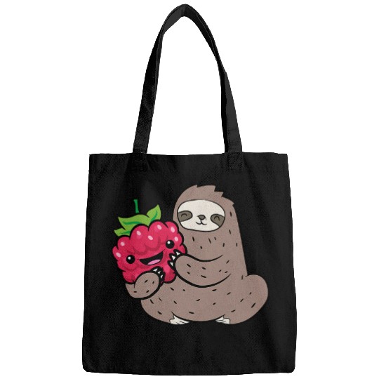 Sloth Pet With Raspberry Fruit Cute Raspberries And Sloth Bags