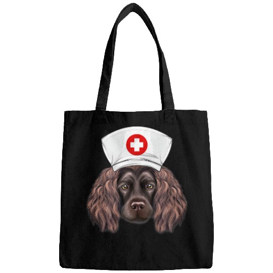 Boykin Spaniel Wearing a nurses Hat Bags