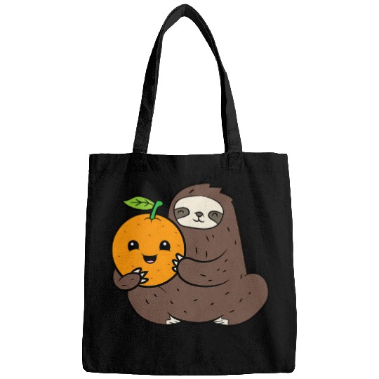 Sloth Pet With Orange Fruit Cute Oranges And Sloth Bags