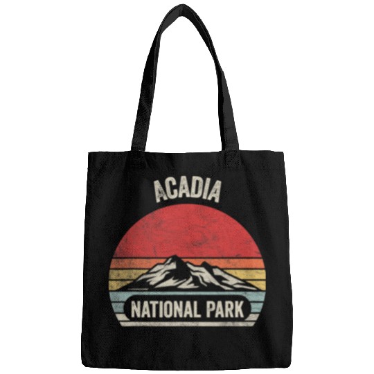 vintages Retro Hiking Acadia National Park Sunset Adventure 1 Bags