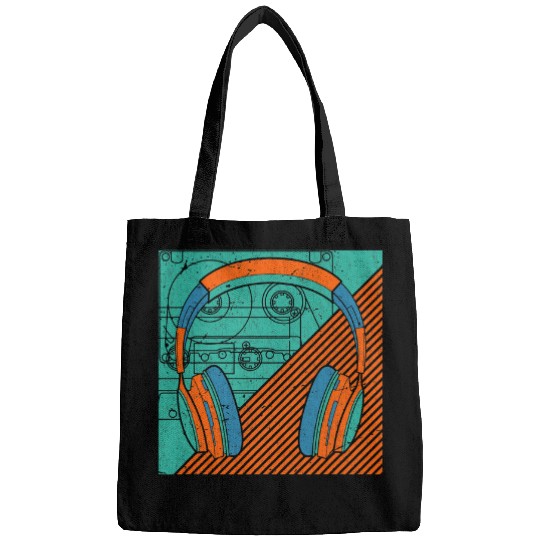 80s Music Lover Eighties Generation Retro Headphones Bags