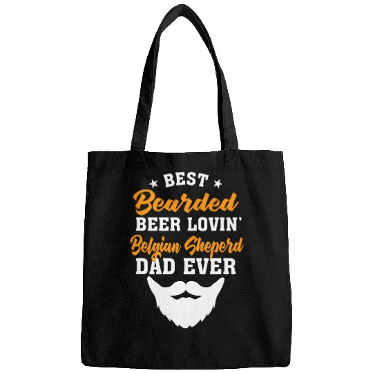 bests Bearded Beer Lovin Tibetan Terrier Dad Funny Dog Lover Bags