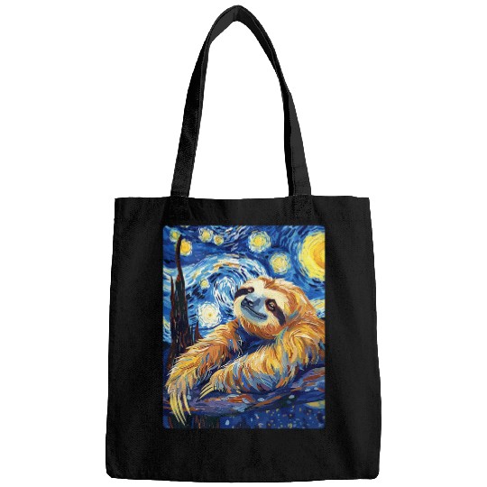 Sloth Pet Painting Art Starry Night Bags