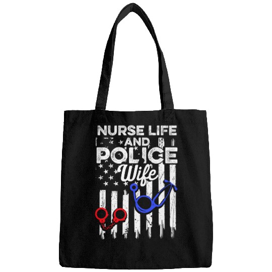 Police Wife nurses Life USA Flag RN Mom 9 Bags
