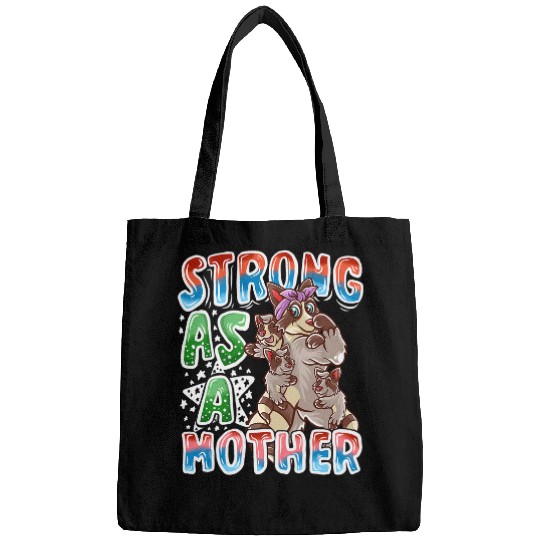 Raccoon Pet Mom Strong As A Mother Mommy Mama Mother s Day Bags