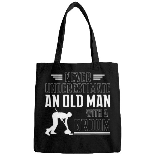 Never Understimate An Old Man With A Broom Curling Bags
