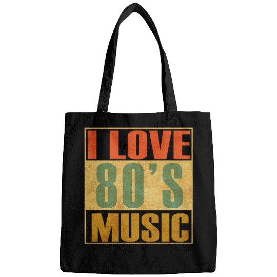 80s Music tee  Fun I Love 80s Music Tee vintages Retro Bags
