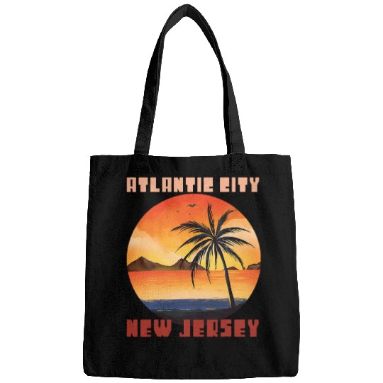 Surf Life Atlantic City Surfing Palm trees New Jersey Vacation Ocean Bags
