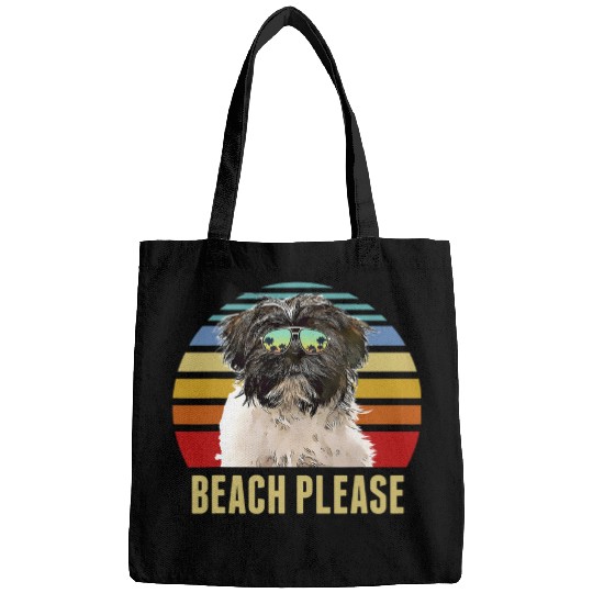 Beach Please Tibetan Terrier Dog Funny Summer Bags