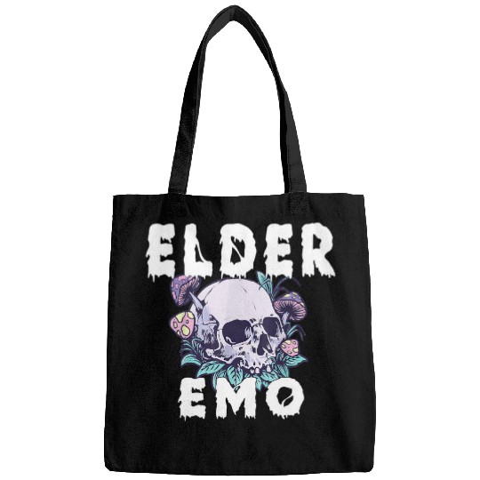 Elder Emo Funny Emo Music Fan Scene Alternative 90s Kids Pun 1 Bags
