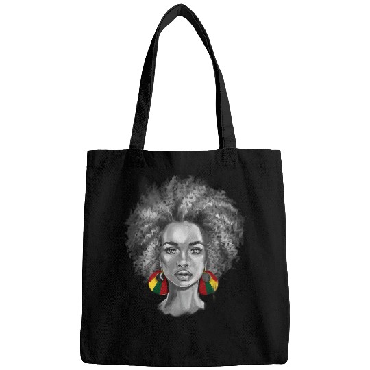 Afro Girl Natural Hair Black Women Art Juneteenth History Bags