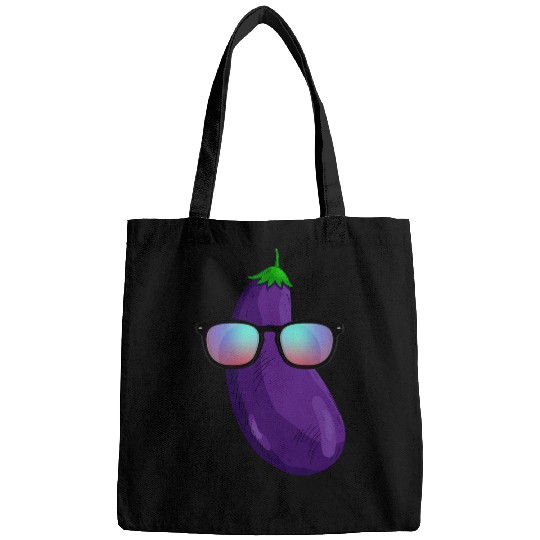 Lacrosse Gift Funny Eggplant With Sunglasses Apparel Aubergine Bags