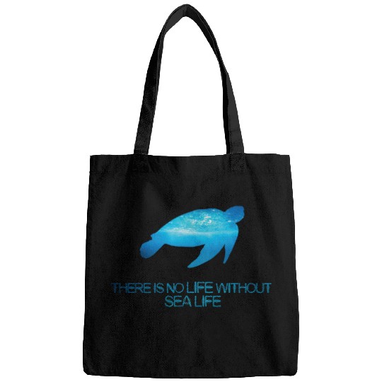 Turtle Pet No Life Without Sea Life Ocean Motif with Sea Turtle Bags