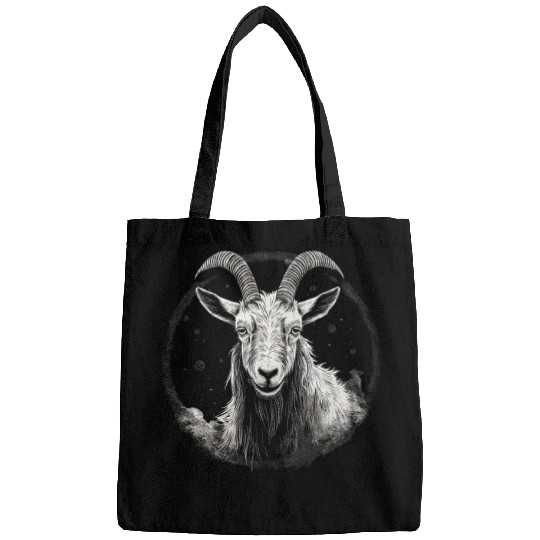 Goats Lover With Full Moon in Background Bags
