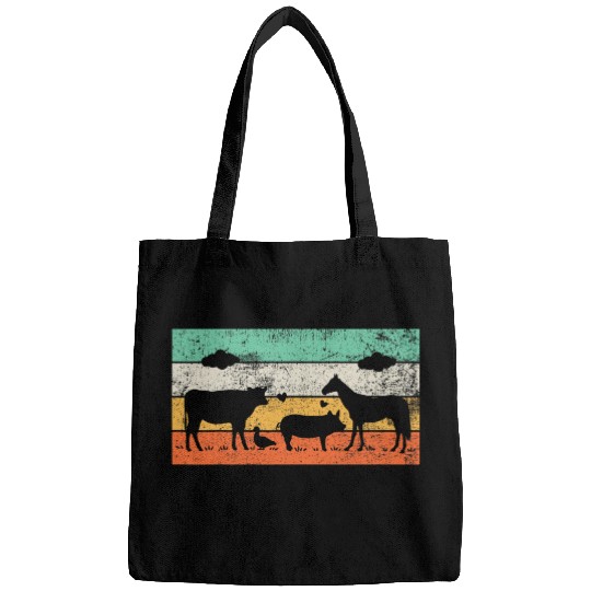 Chicken Lover Farm Farmer Chicken Farm Animals Cow Pig Vintage Bags