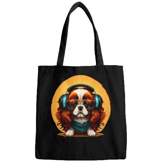 Funny Cavalier King Charles Spaniel Cute Dj Electronic Music Bags