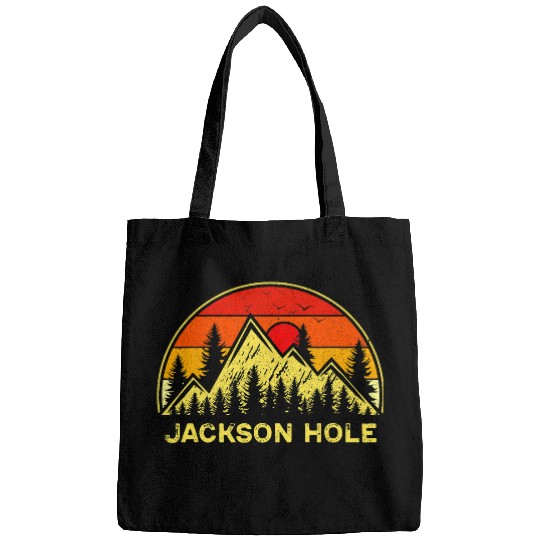 vintages Jackson Hole Wyoming Mountain Nature Hiking Souvenir Bags
