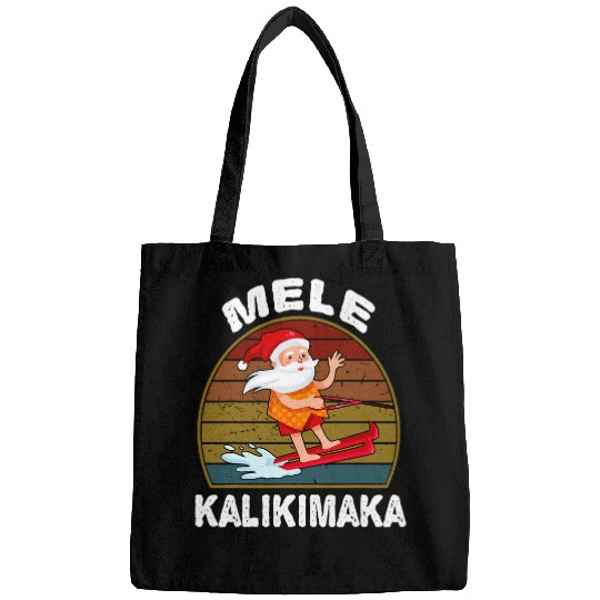 Surf Life Mele Kalikimaka Hawaiian Christmas Hawaii Surfing Santa Bags
