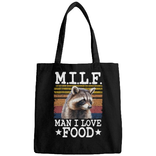 Raccoon Pet MILF Man I Love Food Raccoon Bags