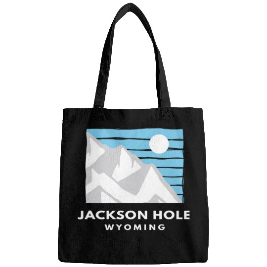 Retro Cool Jackson Hole WY Mountain Blue Sky Moon Novelty Bags
