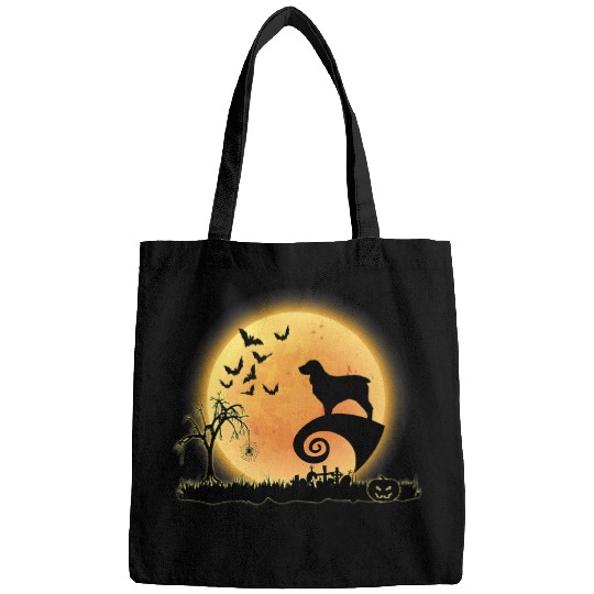 Boykin Spaniel Dog Scary And Moon Funny Halloween Costume Bags