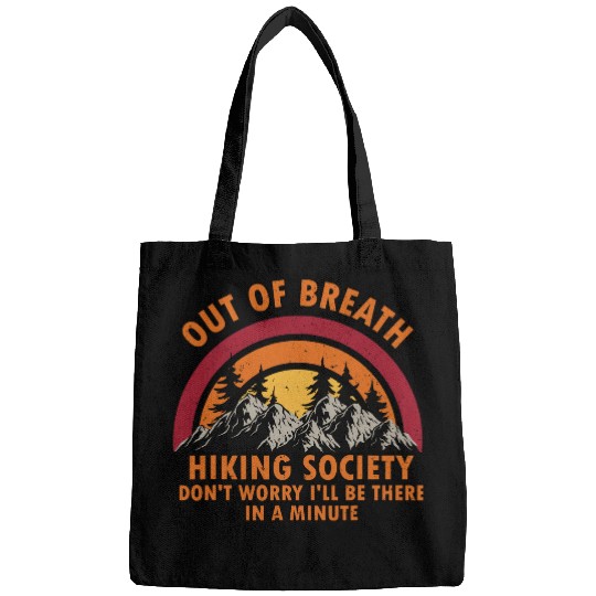 Out Of Breath Hiking Society Retro vintages Funny 3 Bags