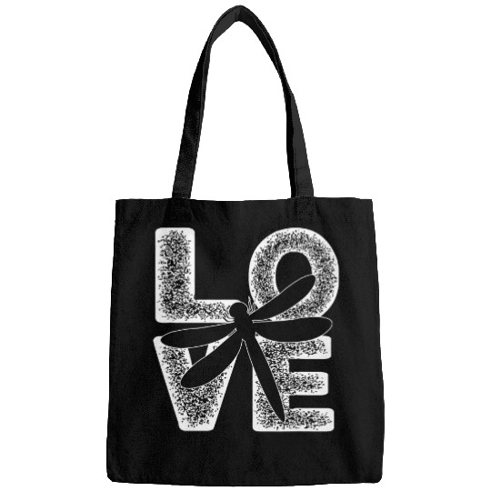 Cute Distressed I Love Dragonfly Idea For Insect Lovers Bags