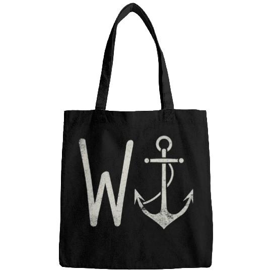Wanker W Anchor Funny Nautical slang Insult wordplay sailing Bags