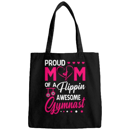 gymnastics mom proud mom of a flippin awesome gymnast Bags