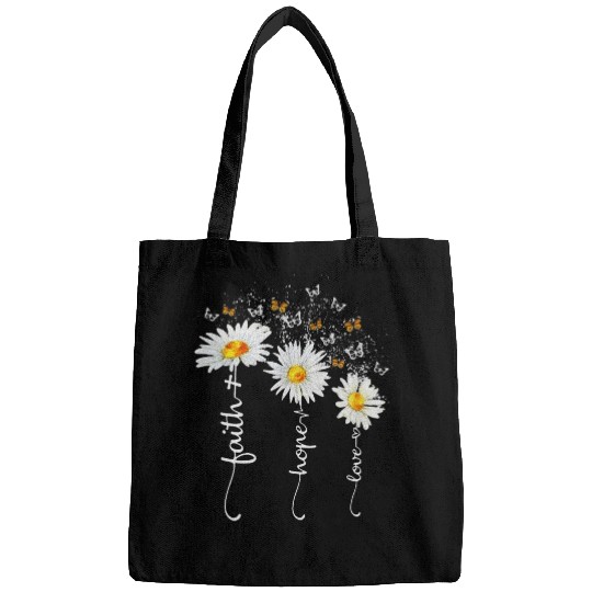 Faith Hope Love Butterfly Daisy Chirstian God Bags