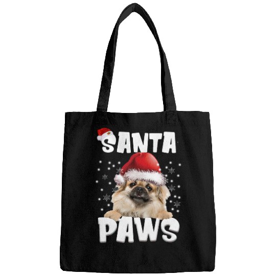 Funny Tibetan Spaniel Christmas Lights Tree Dog Lover Xmas Bags