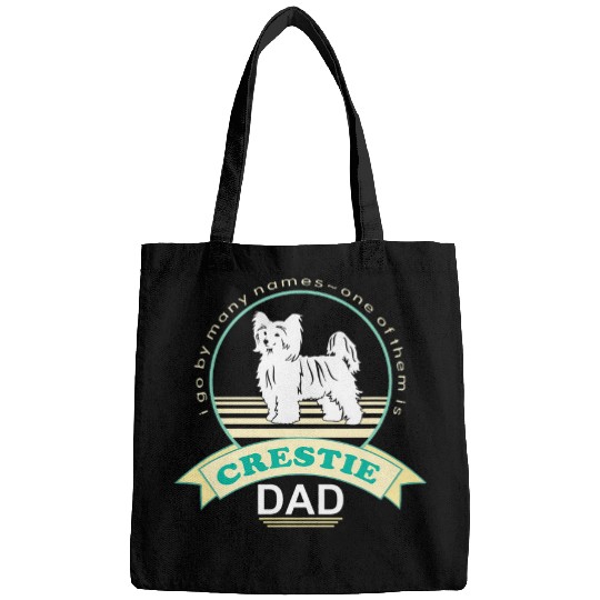 Cresite Dad NickerStickers Chinese Crested Powderpuff Dog Bags