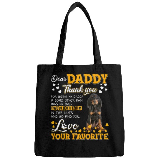 Black and Tan Coonhound Dear Daddy Thank You For Being Bags