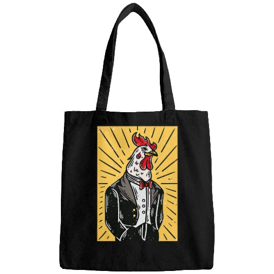 Chicken Lover Handsome Tuxedo Rooster Gentleman Bags
