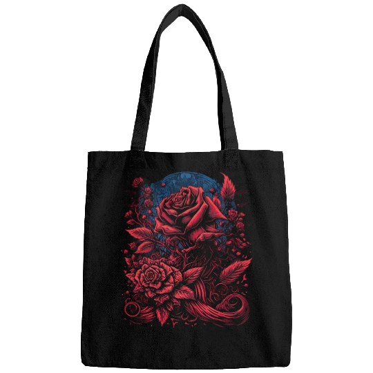 Rose Red Flower Gothic Tattoo occult Bags