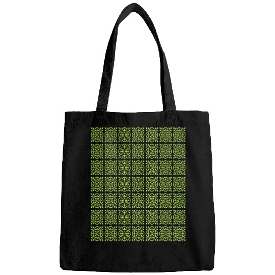 Art Deco Style Repeat Pattern Lime Green Bags