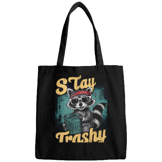 Raccoon Pet Stay Trashy Retro Style Bags