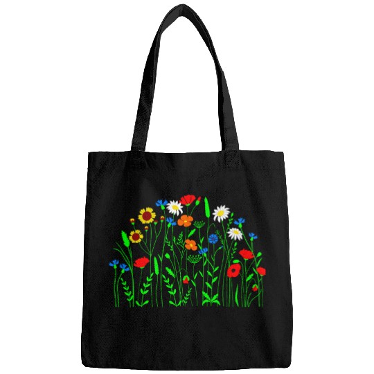 Women Wildflowers and herb Summer abloom Rainbow flowers Bags
