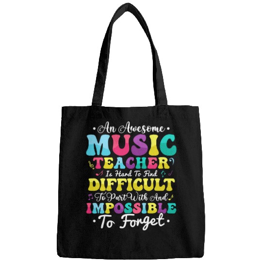 An Awesome Music Teacher Is Hard To Find Difficult Quote Tee Bags