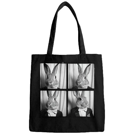 Posh Bunny Rabbit In Tuxedo Weird Animal In Suit Bags