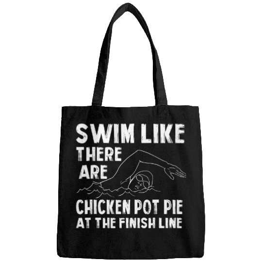 Chicken Lover Swim Like Theres Chicken Pot Pie Funny Swimming Humor Bags
