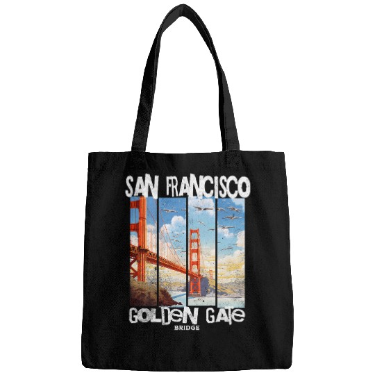 San Francisco Golden Gate Bridge CA Blue Sky Iconic Fog City Bags
