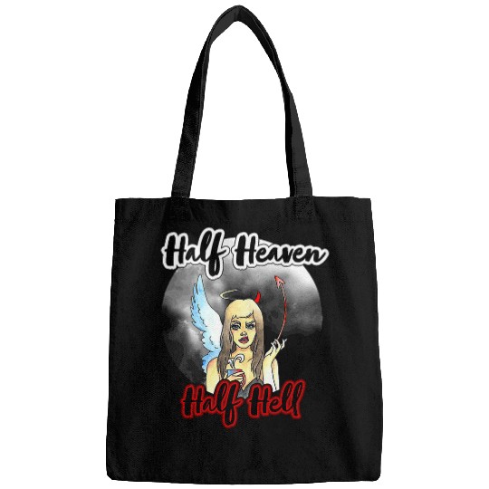 Womens Heaven Hell I Half Angel Half Devil Woman I Hell Sky Bags